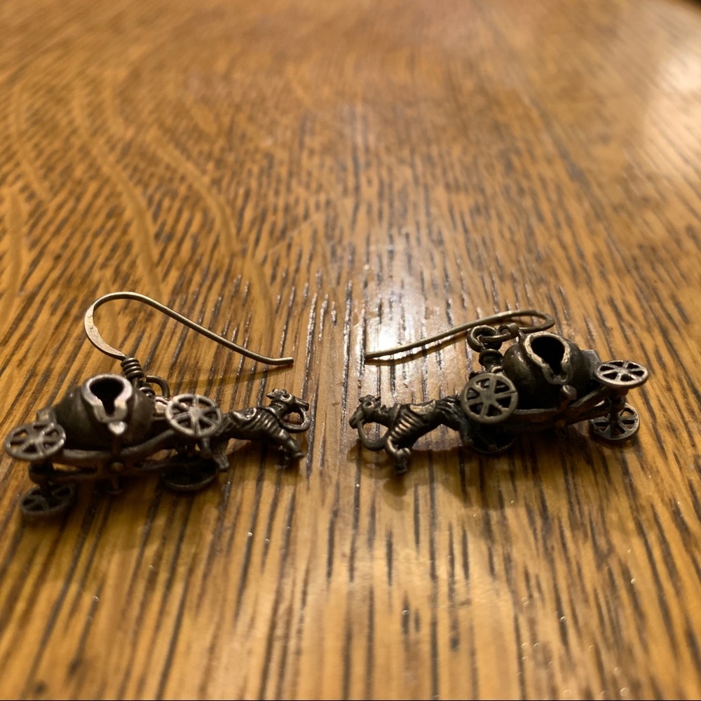 Mini pumpkin carriage earrings